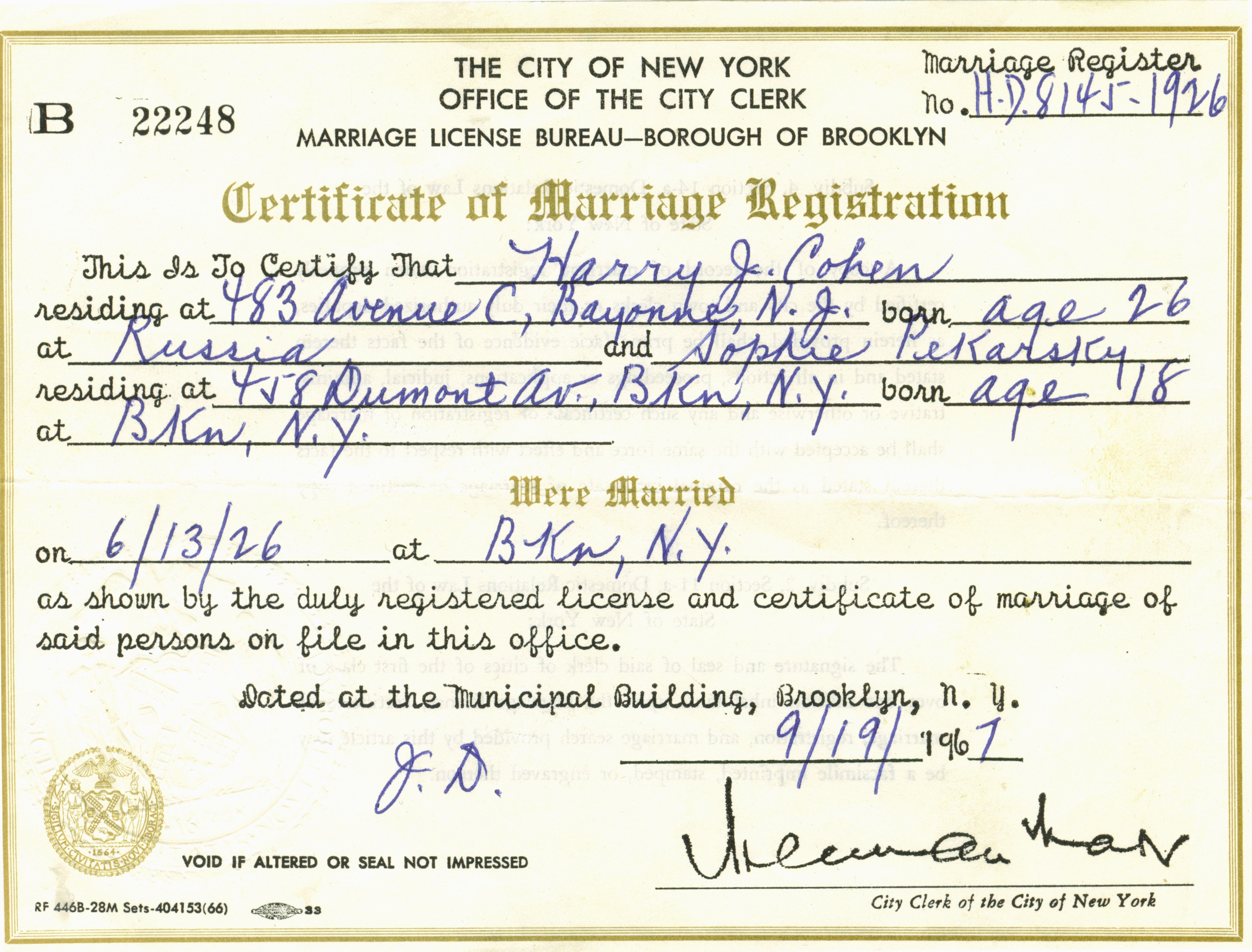 Nyc Marriage License Brooklyn